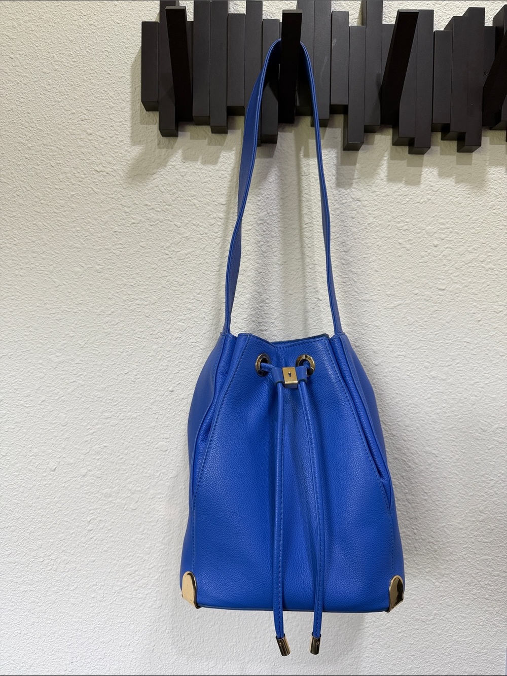 Vince Camuto  Drawstring Bucket Bag with Gold Accents